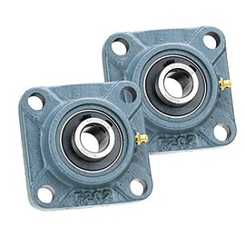 2X 20 mm Square Flange Units Cast Iron UCF204 Mounted Bearing UC204+F204 New