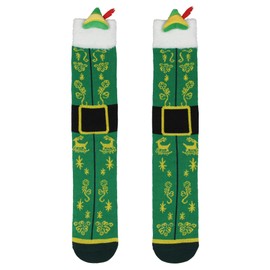 Bioworld Elf The Movie Buddy 3D Costume Design Men's Crew Socks With Felt Hat and Feather 1 Pair