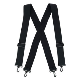 CTM® Big & Tall Elastic TSA Compliant Suspenders with Swivel Hook Ends, Black