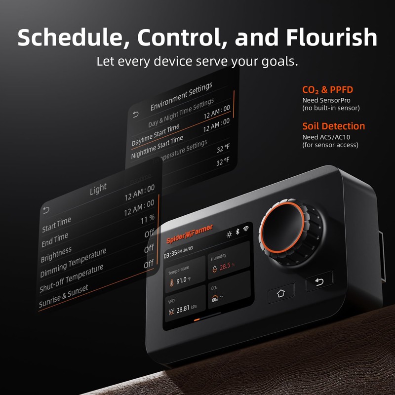 Spider Farmer GGS Controller Kits, Smart Environmental Controller, Temp Humid