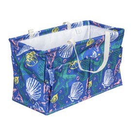 Household Essentials Sea Shell Krush Container All-Purpose Utility Tote with Pockets