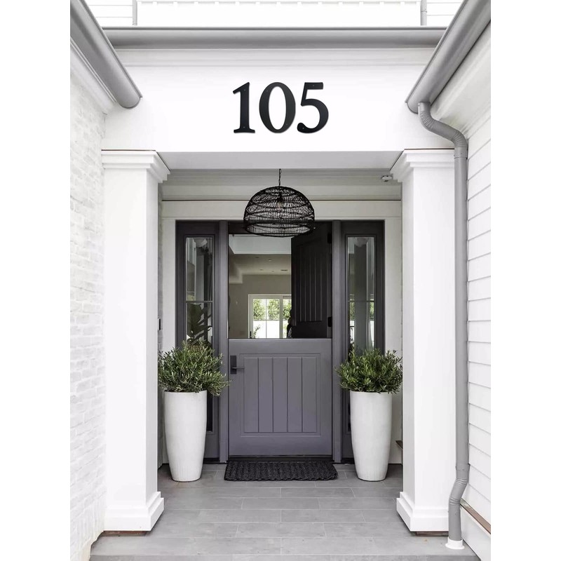Modern Extra Large House Number, Solid Steel in Black, Fine