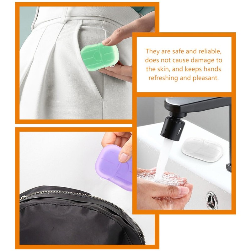 Sosoport 4 Pack Pp Material Soap Sheets Portable Hand Wash