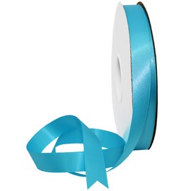 Morex Ribbon 08816/50-317 Double Face Satin Ribbon, 5/8" by 50 yd, Misty Turquoise