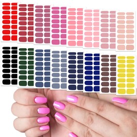Qianyu 256PCS Selbstklebende Nagelfolien Nagelkunst Sticker Set für DIY Maniküre Dekorationen Bunte Fingernagelaufkleber für Frauen und Mädchen (16 Blatt）