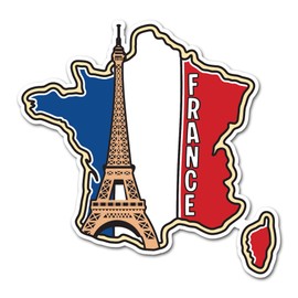 2 x 10 cm Frankreich-Vinyl-Aufkleber – Paris Eiffelturm Französische Länderflagge Reise Urlaub Geographie Standort Aufkleber Scrapbook Aufkleber #83321