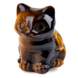 QINJIEJIE Cat Decoration Tiger Eye Cat Decoration Retirement Gift Woman Office Decoration Kawaii Desk Decoration Garden Figure