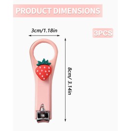 SCJJZ Nail Clippers, 3 Pieces Kids Cartoon Mini Nail Clippers, Stainless Steel Nail Clippers, Safe Design, Suitable for Boys, Girls, Women