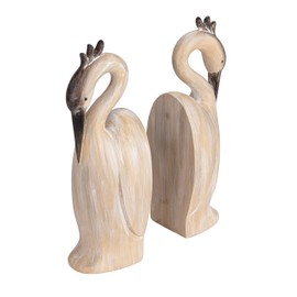 Creative Co-Op Resin Heron Bookends, Cream, Set of 2