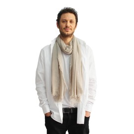 creazioni unique Bamboo Scarf Man Made in Italy – Spring/Summer Accessory – Bamboo Scarf Men – Scarves & Scarves for Men, Clay