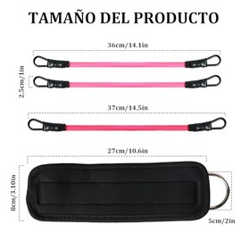 Ligas de Resistencia para Ejercicio, Equipo de Entrenamiento de Cadera con protección de Tobillo, Bandas elásticas de Resistencia apilables de 60 LB, Equipo de Ejercicio de Cadera y Pierna.