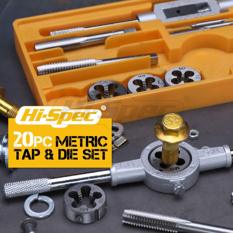 Hi-Spec 20pc Metric Tap & Die Set. Complete M3 to