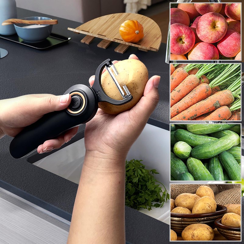 SUNHAIXIA Electric Peeler, 3 Stainless Steel Blades, Fruit & Potato