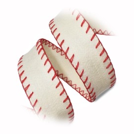 The New Christmas Ivory Red Felt Country Wired Ribbon 1.5" W X 10 Yards Perfect for Crafting, Gift Wrapping, and Decorating Ribb1w01843