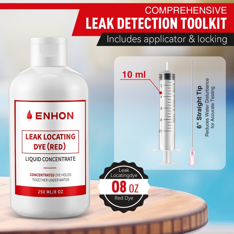 Enhon Pool Leak Locator Dye Kit – 8 oz Red