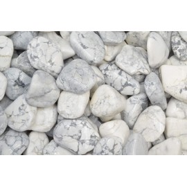 Fantasia Materials: 5 lbs Tumbled White Howlite (Magnesite) Stones from Africa - 1.5" to 2.25" avg. (Size #9)