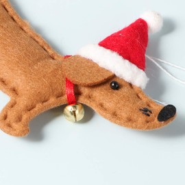 VORCOOL Christmas Ornaments Christmas Tree Ornaments Creative Dachshund Dog Ornament Christmas Tree Pendant - 4Pcs