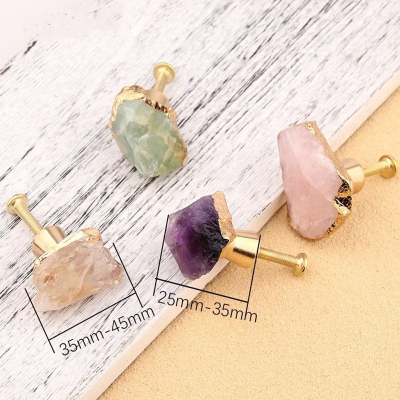 BMTick 4 Pack DIY Natural Rough Copper Crystals with Brushed