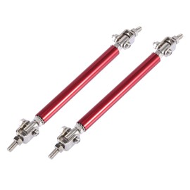 X AUTOHAUX 2pcs 7"-9" Car Adjustable Front Bumper Lip Splitter Strut Tie Rod Bar Universal Red