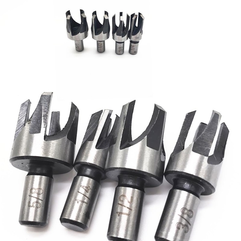 8Pcs Wood Plug Cutter Drill Bit Set, High Carbon Steel