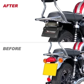 Xitomer Fender Eliminator Compatible with Water-Cooled Bonneville T100 2016-2022 Water Cooled Bonneville T120 Tail Tidy Motorcycle License Plate Holder with Tail Light/License Plate Light (Smoke)