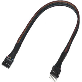 LUORNG Computer Motherboard Front Audio Extension Cable Male to Female Connection Sleeve Network Cable HD Audio 9PIN Connection Cable 30cm for Audio Chassis Cabling Audio Extension Cables
