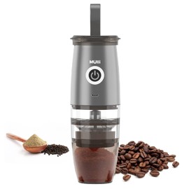Mulli Upgrade Portable Burr Coffee Grinder,Electric Cafe bean Grind, Adjustable Burr Mill with 5 Precise Grind Setting for Drip/Espresso/French Presses