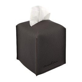 Connsole Casa Premium PU Leather Tissue Box Holder–Modern Cover for Home, Office, Car–Stylish Cube Organizer for Standard Kleenex Tissues – Durable, Easy Refill, Classic Design (Espresso 2 Pack)