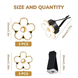 Buaak 6 Pcs Daisy Flower Air Vent Clip, White FLower Car Air Freshener Vent Clip, Air Freshener Outlet Clip for Car Decorations, Cute Car Accessories for Women (3.3 cm, 3 cm)