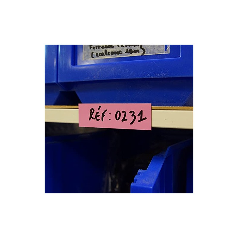 Pack of 25 Magnetic Labels (Pink, Length 10 cm, Width