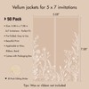 50 Pack Pre-Folded Vellum Jackets for 5x7 Invitations,AZAZA Elegant Translucent