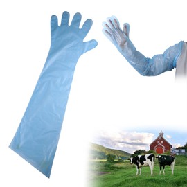 Long Sleeve Veterinary Gloves,Veterinary Gloves,Veterinary Insemination Rectal Long Gloves,Gloves for Livestock Insemination,Cow Palpation Gutting Gloves,Household Cleaning,90cm,Light Blue,30 pcs