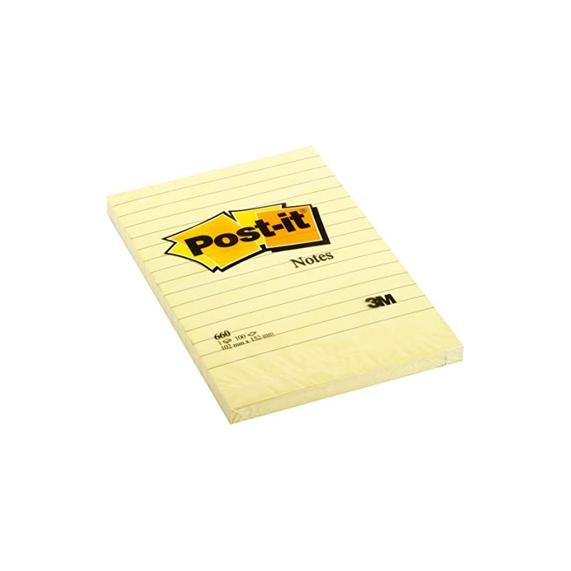 Post-it Notes Large Feint Ruled Pad of 100 Sheets 102x152mm