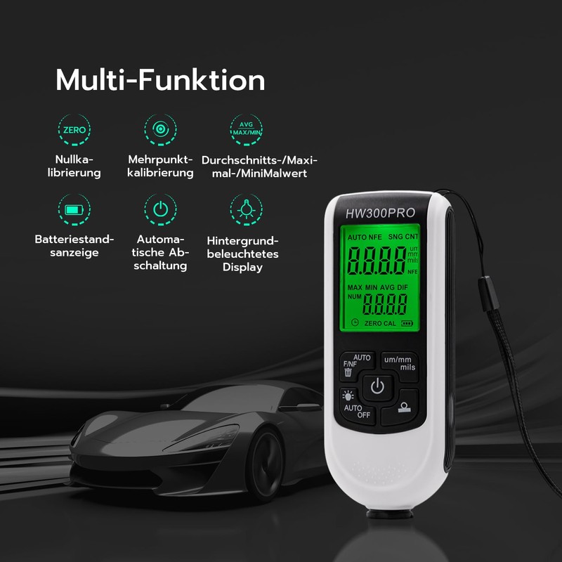 Mcbazel Digital Coating Thickness Gauge, Paint Thickness Gauge, Car Paint
