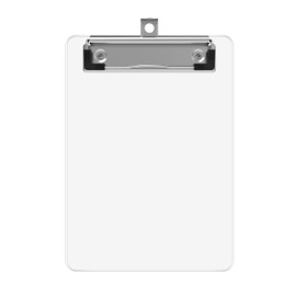 Juvealoe Mini Clipboard, 5 x 7 Plastic Small Clear Colored Clip Boards with Low Profile Clip, Memo Size for Classroom, Teacher, Students, School & Office Supplies