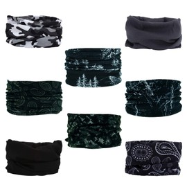SMEHCF 8 Multifunctional Face Mask Motorcycle Mask Sports Mask Balaclava Mask Neck Cuff Scarf Bandana for Women Men Black White Grey Snow Pine Camo Camouflage Konjac Flower