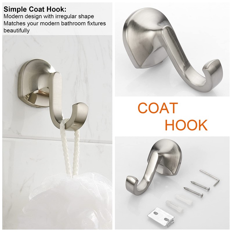BGL Bathroom Hardware Set Brushed Nickel Adjustable Expandable Towel Bar
