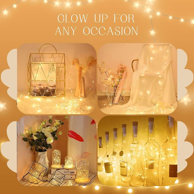 Dumcuw Bottle Lights, 20 LED Fairy Lights Battery Operated USB