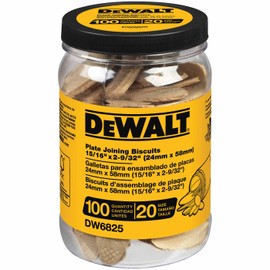 DEWALT 100-Pack Plate Joining Biscuits for Woodworking, Joinery, and Furniture Framing Biscuits (DW6825)