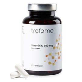 Vitamin C hochdosiert – 500 mg L-Ascorbinsäure je Kapsel – Vegan, ohne Zusatzstoffe, laborgeprüft – Immunsystem, Zellschutz & Energie – 120 Kapseln
