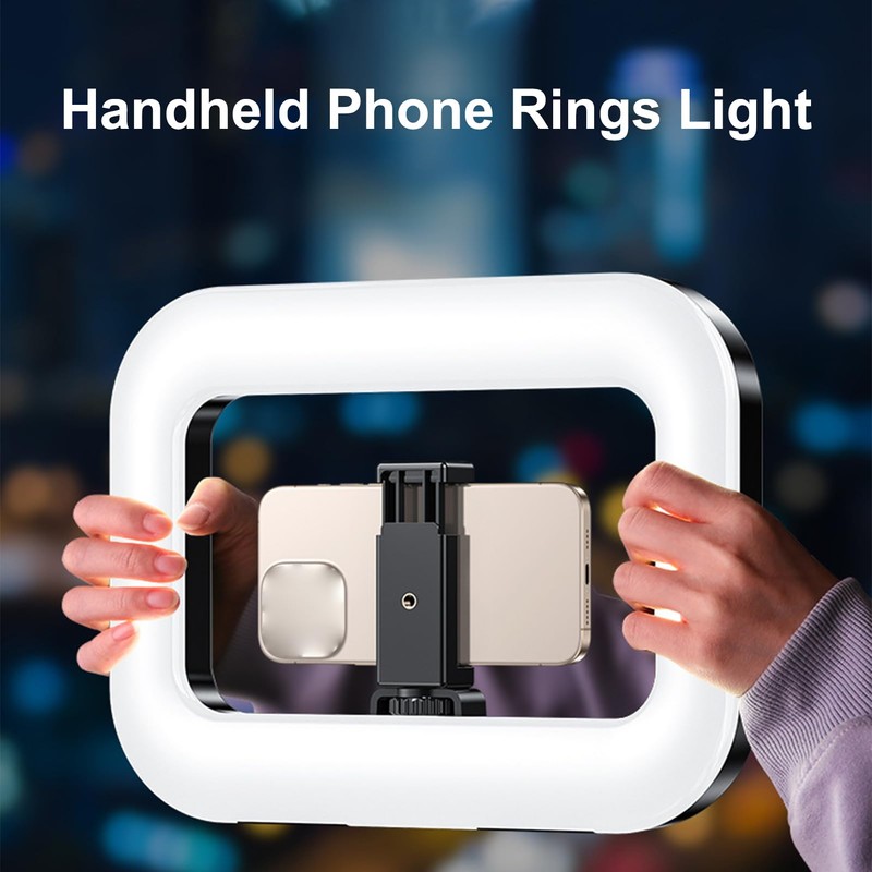 RGB Smartphone Video Rig with Light, Handheld Phone Camera Ring