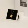 18K Gold Tone Necklace with Oval Sun Pendant, Gift for