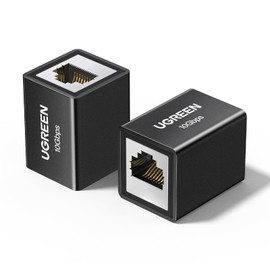 UGREEN Ethernet Extender 10Gbps, 2 Pack Ethernet Coupler for Cat8 Cat7 Cat6 Cat5 Cable, 328ft Long Distance Extend, Aluminum Alloy Shell, Black