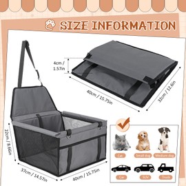 Locmeo Small Dog Car Seat Pet Car Seat for Small Dog 15.8 x 14.6 x 8.7 Inches Puppy Car Seat Dog Car Carrier with Breathable Mesh and Adjustable Dog Seat Belt Dog Travel Bed for Small Pet