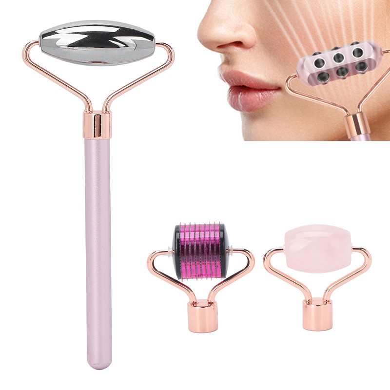 3‑in‑1 Face Roller Set Skin Lifting Smoothing Terahertz Gua Sha