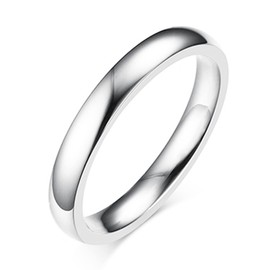 AURSTORE Men's / Women's Ring Stainless Steel Engagement Wedding 4 mm Size 51-65, Stainless Steel