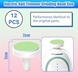 Replacement Pads Compatible with Momcozy Baby Nail File Electric, 12 Pieces Baby Nail Trimmer Pads Grinding Heads Suits to Babies (12+M) and Toddlers 