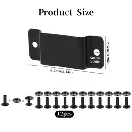 6 Pcs Tape Measure Holder Clip Measuring Tape Holder Metal Measuring Tape Belt Holder Tape Holder for Tool Belt with Rivets Tape Measure Hanging Tape Holder for Easy to Carry Matte Black