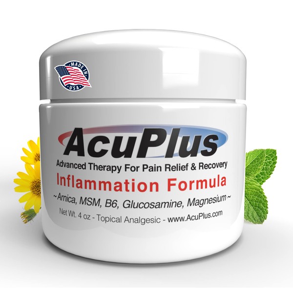 AcuPlus Pain Relief Cream- Advanced Fast Acting, Long Lasting & Powerful Topical Pain Relief from Bursitis, Arthritis, Tendonitis, Joint, Knee, Back Pain and Muscle Ache