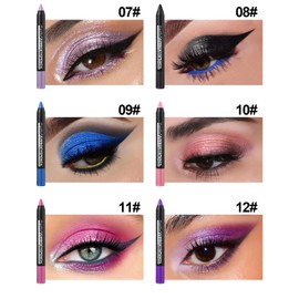 Hinourisha Cream 12 color pop eyeshadow stick Set, Highlighter Eyeshadow Pencil Glitter Gradient Eye Shadow Eyeliner Pen, waterproof shiny Eye Shadow Applicator Sticks for Women Gril Make Up Gift